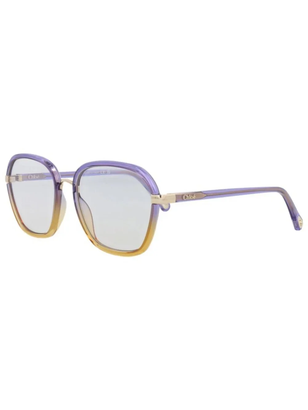 New Chloé Women's Sunglasses Square Rectangle Bio Injection Frame Violet Violet